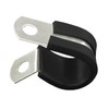 20 PCS Stainless Steel Rubber Cushioned R Shape Clamps,Cable Mounting