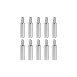YOKIVE 10 Pcs M3 Standoff Screws, Nickel Plated Hex PCB Standoffs, Keep Height Consistent, Great for Motherboard (Silver Tone, 15mm+6mm)