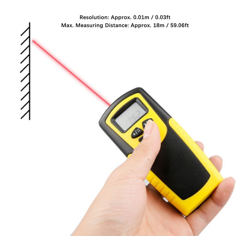 Land Surveying Equipment 0.01m Resolution 18m Range Handheld Ultrasonic Distance