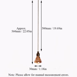 2 Pcs Light Pull Chain, 50cm Crystal Pull Chain Extension, Decorative Pendant Light Pull Cord for Ceiling Fans Bathroom Bedroom Light, Purple