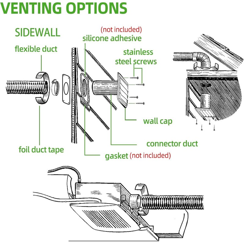 6" Dryer Vent Kit with Hose/Duct Connector/Wall Plate, Dryer Vent