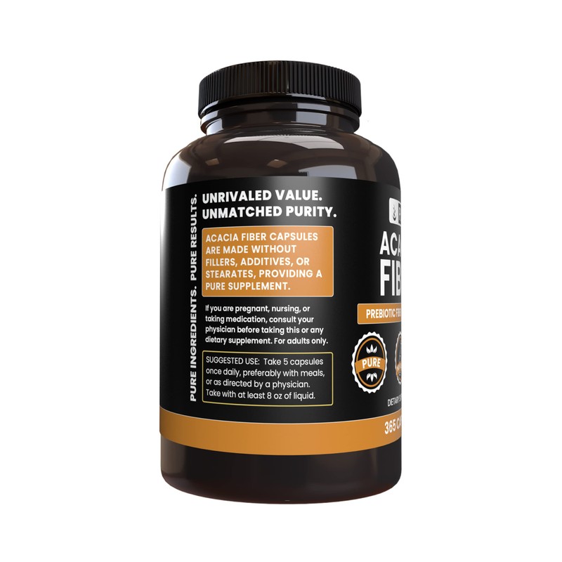 Pure Original Ingredients Acacia Fiber (365 Capsules) No Magnesium Or