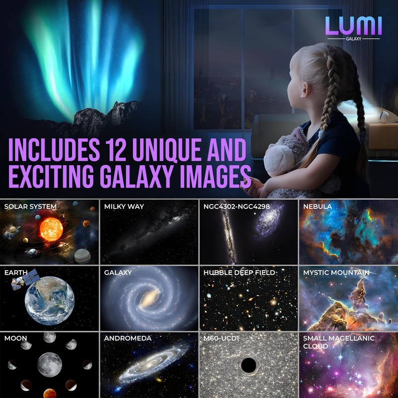 Lumi Galaxy Projector – Star Projector Galaxy Light with 12