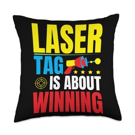 Funny Laser Tag Is About Winning Retro Gear | Lasertag Toy Throw Pillow