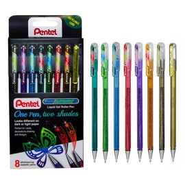 Pentel Hybrid Dual Metallic Fantasy Colour 8pc Wallet