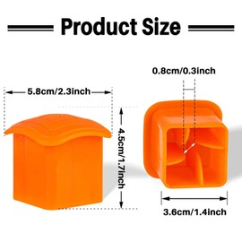 Sukh Rebar Caps - 60Pcs Orange Mushroom Safety Cover for T-Posts, Building Construction Protection Stakes - Plastic End Caps Fit #3-#7 Stake Sizes