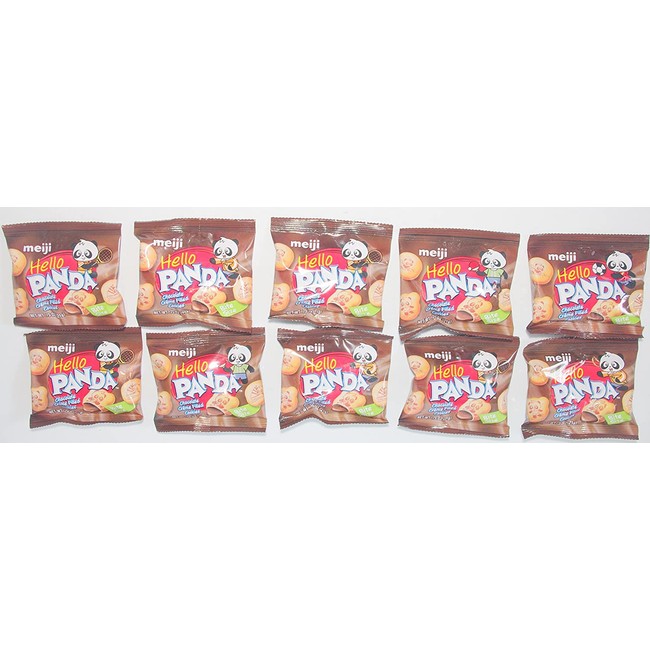 Hello Panda Chocolate Creme Filled Bite Size Cookies 10 (.75 Oz.) Bags - Small Storage Space Friendly