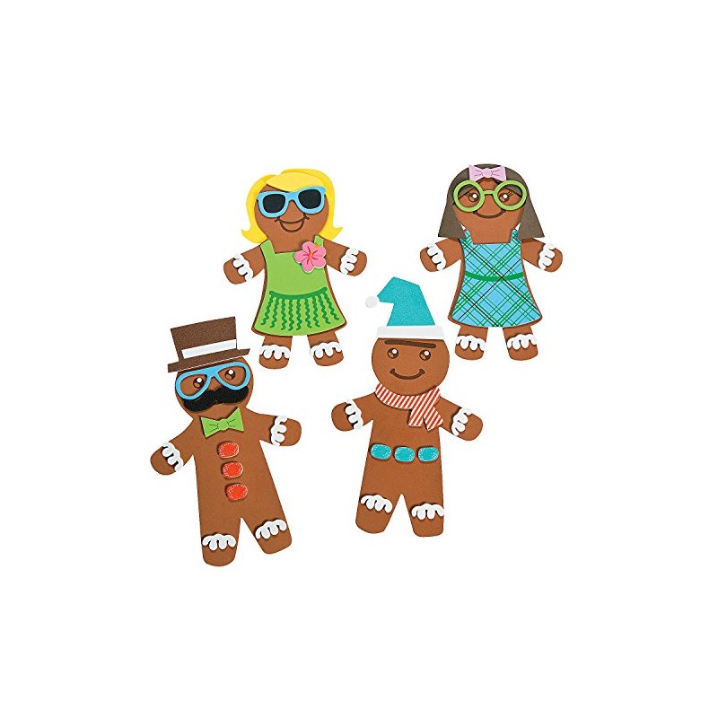 Silly Gingerbread Foam Magnet Craft Kit - Crafts for Kids