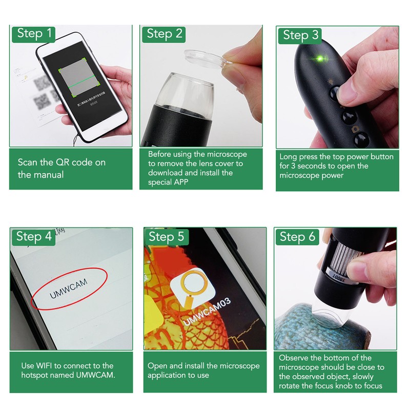 1000X Wifi Digital Magnification Endoscope HD Wireless USB Skin Microscope