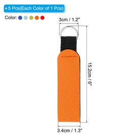 PATIKIL Floating Neoprene Keychain, 6 Pcs Waterproof Buoyant Key Ring Sublimation Float Keychain for Outdoor Water Sports, Blue Lake Blue Yellow Orange Red Dark Purple