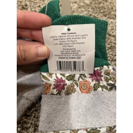 True Living Womens Leather Garden Gloves Flower pattern trueLiving Outdoors NWT