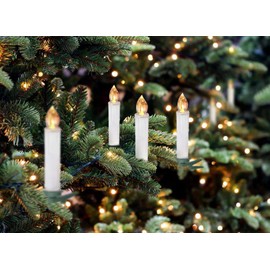 Houdlee LED Flameless Taper Candles with Remote Control and Removable Clips,Flickering 4 Inches Birthday Candles,Set of 10 Warm White Candle for Christmas, Chandelier, Mini Wedding Taper Candles