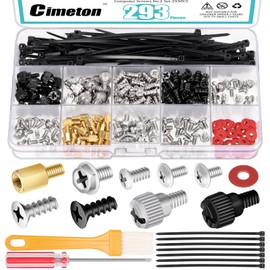 Cimeton 293Pcs Computer Screws Assortment Kit Motherboard Standoffs Screw Computer Screws Standoffs
