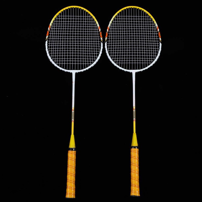 1 Pair Badminton Racket Set Lightweight Training Racquets With Bag