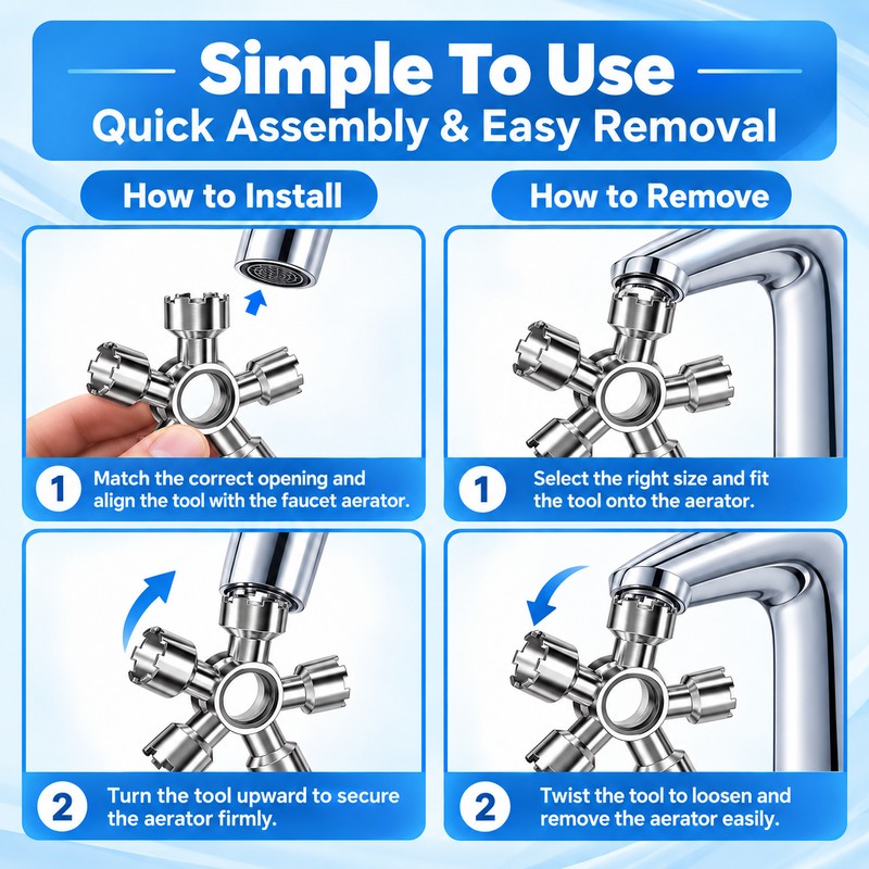 10-in-1 Faucet Aerator Wrench for Removal – Carbon Steel M16.5–M28