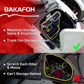BAKAFOH Front Trunk Organizer Frunk Tool Bag for Can Am Spyder F3 F3-L F3-S F3-T 2015+ Models - Removable 3 Mesh Pockets Storage Accessories(Gray Piping)