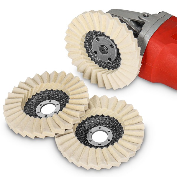 SI FANG 125mm Upgraded Wool Polishing Wheel Flap Disc, 5