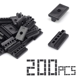KLEHOPE 200 Stück T-Clips für Terrassendielen, 6 mm Versteckte Terrassendielen Terrassenclips, T-Förmig Clips, Schwarze Versteckte T-Clip, für Garten, Balkon, Terrasse