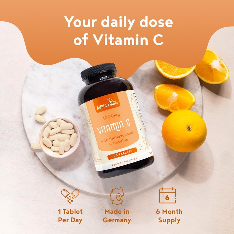 Vitamin C 1000mg | 180 Vegan VIT C Tablets [6