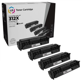 LD Products Remanufactured Toner Cartridge Replacement Compatible with HP 312X CF380X High Yield (Black, 4-Pack) Compatible with LaserJet Pro MFP M476nw, MFP M476dw, and MFP M476dn Printers