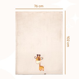 Be Mammy BE20-168 Warm Baby Blanket Baby Gift (Beige - Giraffes)