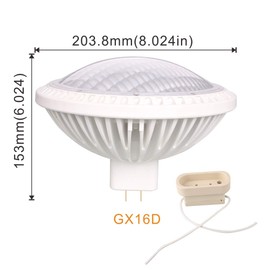 KAPATA Dimmable 40W LED PAR64 120° WFL Daylight 6000K, 4200lm 500W Replacement 120V GX16D Socket, Pack of 1