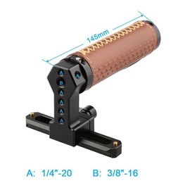 CAMVATE NATO Top Handle with 100mm Safety Rail for DSLR Camera Cage Camcorde Rig(Leather Grip)