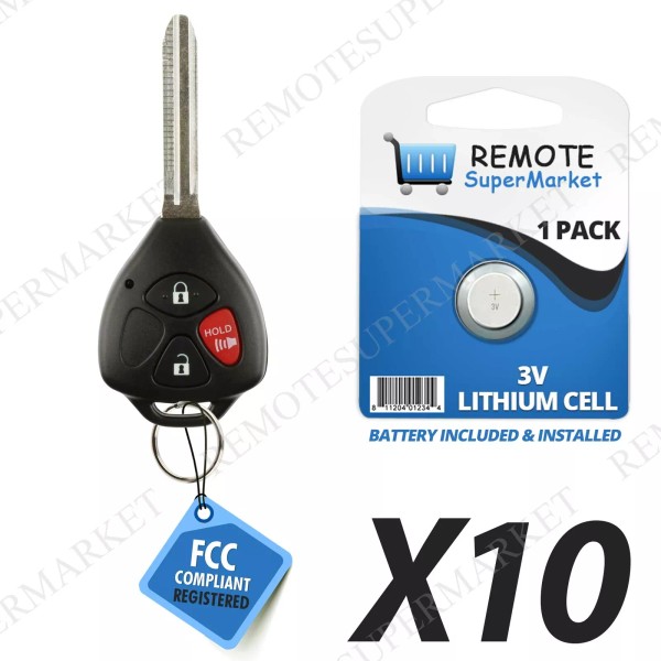 RemoteSuperMarket Lot 10 Wholesale Bulk Entry Remote Key Fob for
