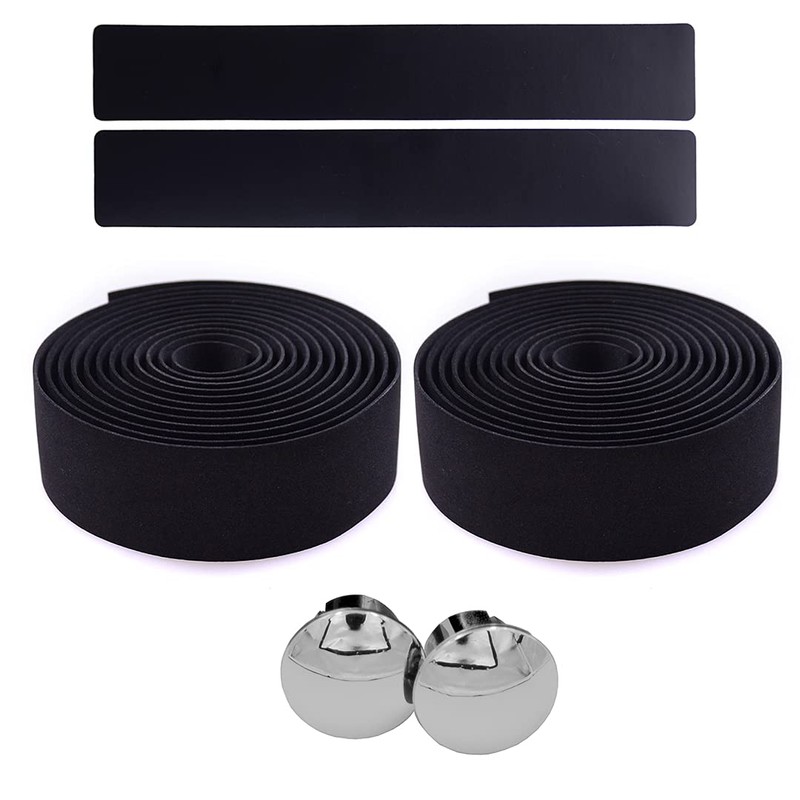 KINGOU Black EVA Road Bicycle Handlebar Tape Bike Bar Wraps