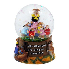 Minium Collection 30039 Märchen Schneekugel Der Wolf und die Sieben Geislein 65mm Schüttelkugel Märchen Glitzerkugel