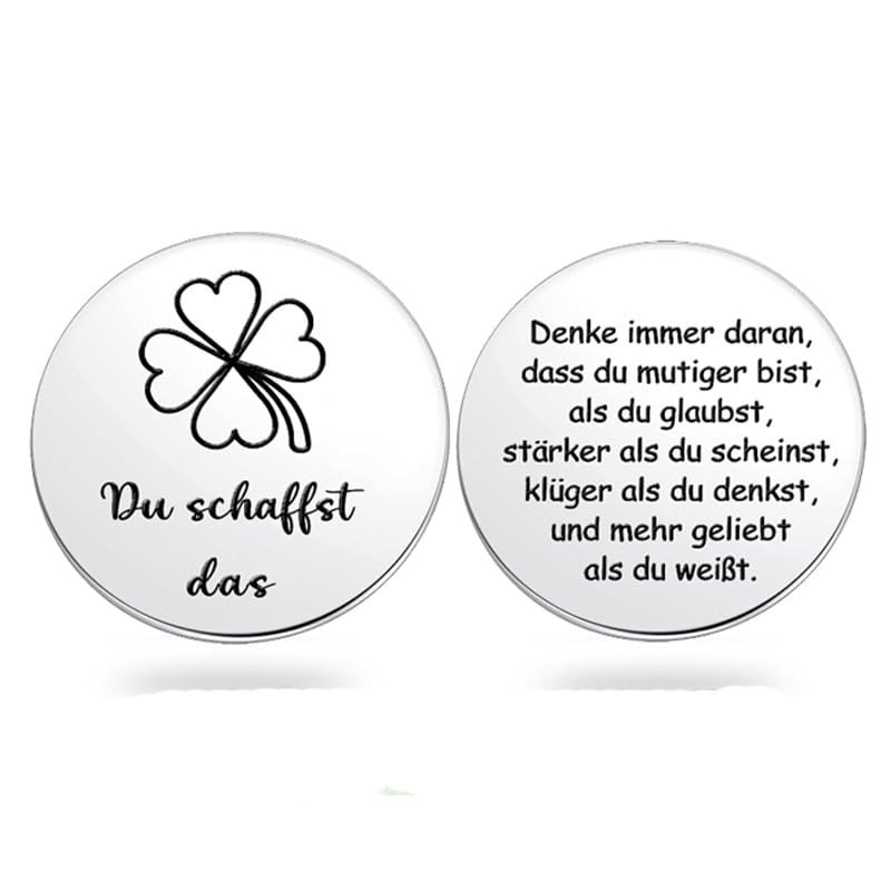 Kisstta Four Leaf Clover Lucky Coin - Double Sided Engraved