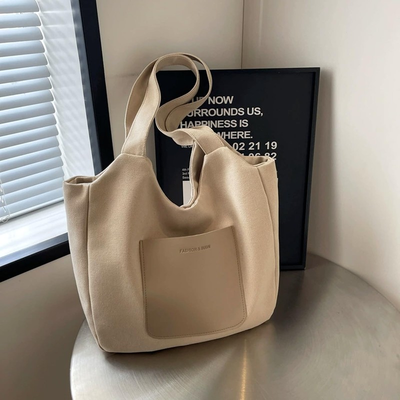 Mabecol Large Women's Shopper Bag Made of Robust Canvas, Stylish