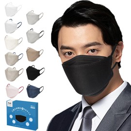 3D Mask, Large [Classic Suit Colors & Fall & Winter Colors Added], Diamond Mask, Men's, Bi-Color, Stylish, Small Face Mask, Non-Woven Mask, Hellozebra, 3D Structure, 3-Layer Structure, Japanese