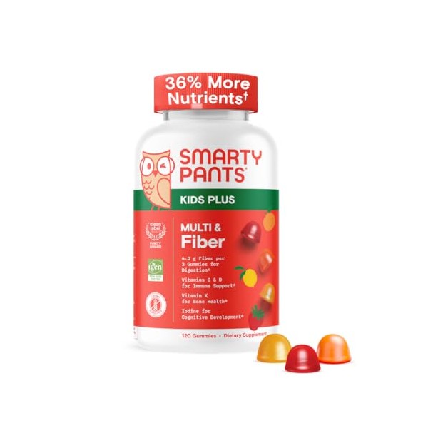 SmartyPants SmartyPants Kids Multivitamin & Fiber Gummies: Prebiotic Fiber to