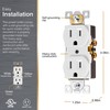 GE UltraPro Duplex Heavy-Duty Receptacle, White, Wall Outlet, Reinforced Yoke,