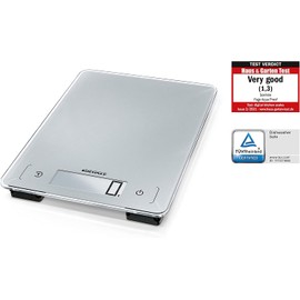 Soehnle Page Aqua Proof, digitale Küchenwaagen, wasserfest, spülmaschinengeeignet, Gewicht bis zu 10 kg, Haushaltswaage mit Sensor-Touch, elektronische Waage inkl. Batterien, extraflaches Design