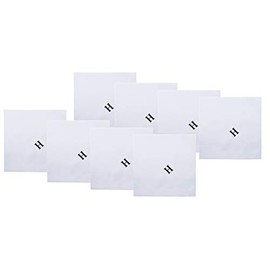 Retreez 8 Piece Pure Cotton Initial Monogrammed Men's Handkerchiefs Hanky Gift Box Set - Set H Initial