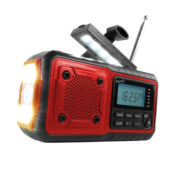 Supersonic SC-1078ERN Guardian Multi-powered Emergency Radio, with AM/FM/NOAA Weather Alerts,