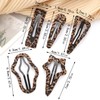 5 Pack Snap Hair Clips for Women – Leopard Print