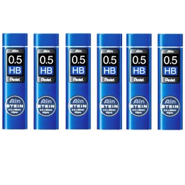 Pentel Ain Stein Mechanical Refill Leads - Pack of 6 Tubes - 0.5mm HB