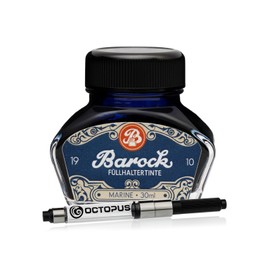 Barock 1910 Ink for Fountain Pen Marine with Converter, 30 ml, Blue