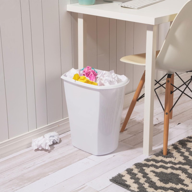 Sterilite 5.5 Gallon Rectangular Wastebasket, Open-top, Medium Sized Trash Can