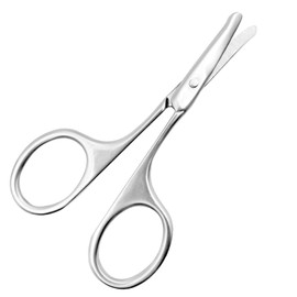 Small Grooming Scissor - Eyebrow, Curved Nail, and Rounded Cuticle Scissors for Men and Women - Professional Stainless Steel Trimming Scissors for Mustache, Nose, Eyebrows, and Ear Hair Grooming