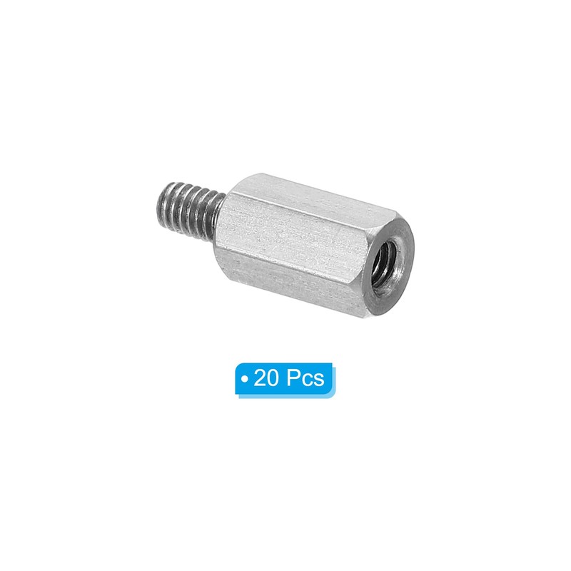 PATIKIL M2.5x8mm+4mm Male-Female Hex Standoff, 20 Pack Stainless Steel PCB
