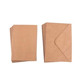 Rayher 73203521 Set of Double Cards + Envelopes DIN B6, Kraft Paper, Folding Cards with Envelopes, Greeting Cards with Envelopes