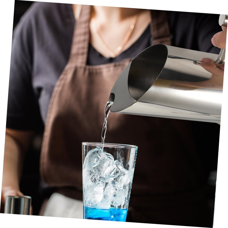 Mobestech Stainless Steel Beverage Pitcher Tea Jug with Straight for