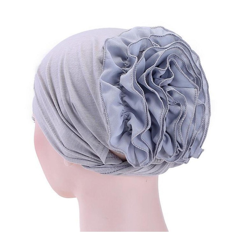 Raylans Women Flower Elastic Turban Beanie Wrap Chemo Cap Hat