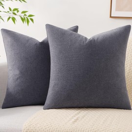 Pallene Decorative Chenille Throw Pillow Covers 18x18 Set of 2, Luxury Soft Velvet Pillow Covers for Sofa, Couch, Living Room - Grey