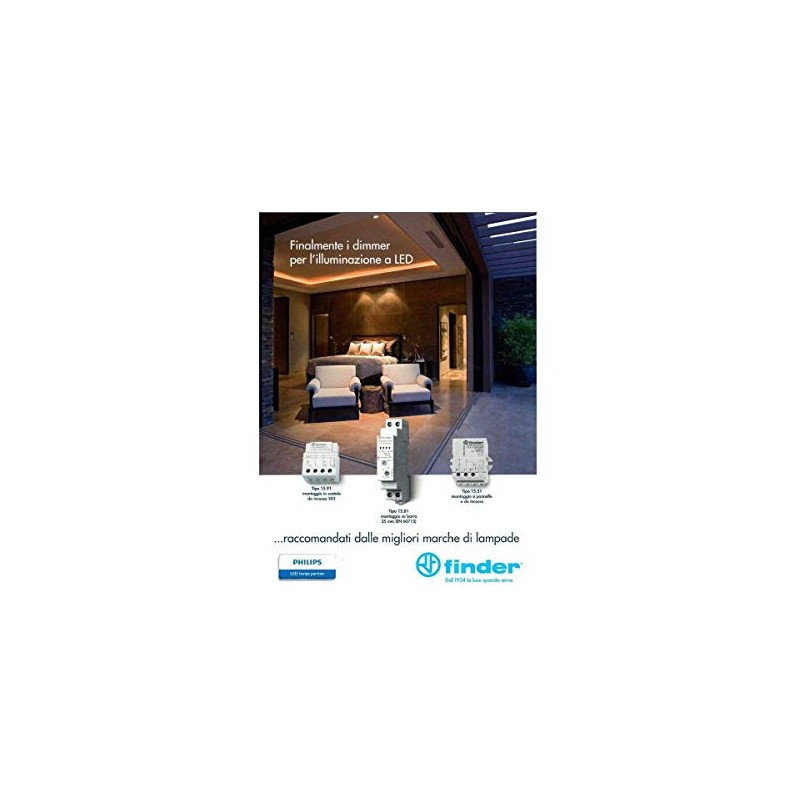 Pulse relay with dimmer, series 15.61.8.230.0500 Finder 15.51.8,230,0400 230 Vac