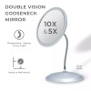 Zadro Gooseneck Makeup Mirror with 10X/5X Magnifications & Wall Mount